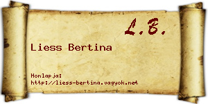 Liess Bertina névjegykártya